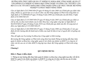 Thông tư 43/2013/TT-BNNPTNT hướng dẫn quản lý nhiệm vụ khoa học công nghệ quản lý tài chính