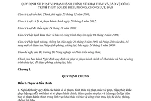 Nghị định 139/2013/NĐ-CP xử phạt vi phạm hành chính khai thác bảo vệ công trình thủy lợi