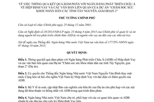 Quyết định 1943/QĐ-TTg năm 2013 thông qua đàm phán Hiệp định Vay Chăm sóc sức khỏe Tây Nguyên