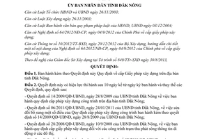 Quyết định 21/2013/QĐ-UBND cấp Giấy phép xây dựng Đắk Nông