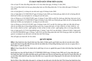 Quyết định 39/2013/QĐ-UBND mua sắm tài sản nhà nước đấu thầu mua sắm tài sản Tiền Giang