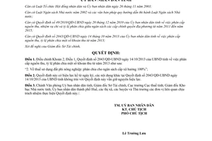 Quyết định 2170/QĐ-UBND năm 2013 điều chỉnh Quyết định 2043/QĐ-UBND Thừa Thiên Huế