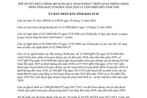 Quyết định 834/QĐ-UBND năm 2013 phát triển giao thông nông thôn Kon Tum đến 2020