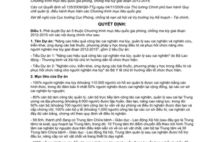 Quyết định 1642/QĐ-LĐTBXH năm 2013 Chương trình phòng chống ma túy 2012 2015