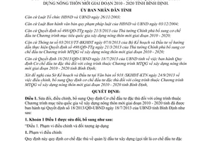 Quyết định 38/2013/QĐ-UBND sửa đổi Cơ chế đầu tư xây dựng nông thôn mới 2010 2020 Bình Định