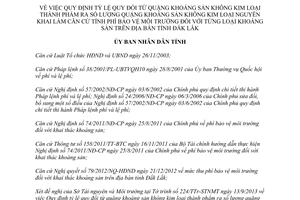 Quyết định 25/2013/QĐ-UBND tỷ lệ quy đổi quặng khoáng sản căn cứ tính phí bảo vệ môi trường Đắk Lắk