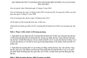 Nghị định 141/2013/NĐ-CP hướng dẫn Luật giáo dục đại học