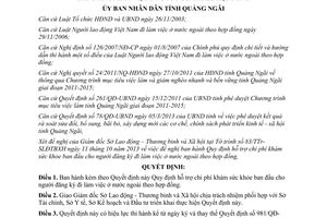 Quyết định 253/QĐ-UBND 2013 hỗ trợ chi phí khám sức khỏe người làm việc ở nước ngoài Quảng Ngãi