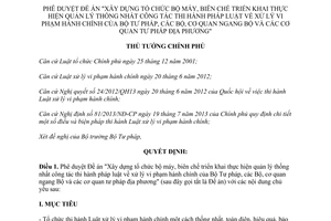 Quyết định 1950/QĐ-TTg năm 2013 Xây dựng bộ máy thi hành pháp luật xử lý vi phạm hành chính