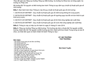 Thông tư 32/2013/TT-BTNMT quy định quy chuẩn kỹ thuật quốc gia môi trường