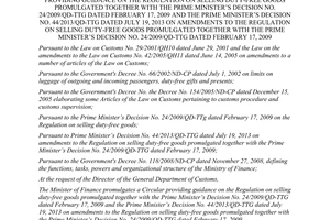 Circular No. 148/2013/TT-BTC guidance on the regulation on selling duty-free goods