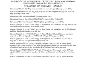 Quyết định 43/2013/QĐ-UBND mua bảo quản vận chuyển chế biến xử lý chất thải cá nóc Bà Rịa