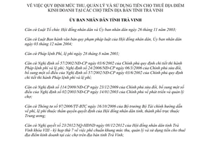 Quyết định 39/2013/QĐ-UBND mức thu quản lý tiền cho thuê địa điểm kinh doanh chợ Trà Vinh