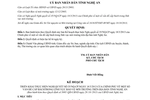 Quyết định 5005/QĐ-UBND 2013 thực hiện 35/NQ-CP vấn đề cấp bách lĩnh vực môi trường