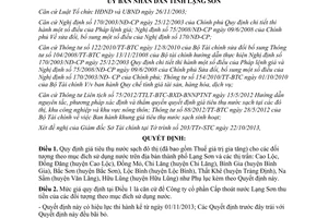 Quyết định 1640/QĐ-UBND 2013 giá tiêu thụ nước sạch đô thị Lạng Sơn