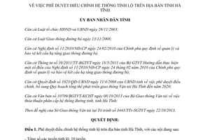 Quyết định 3363/QĐ-UBND năm 2013 điều chỉnh hệ thống tỉnh lộ Hà Tĩnh