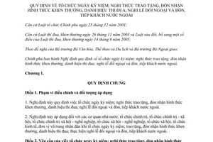 Nghị định 145/2013/NĐ-CP tổ chức ngày kỷ niệm nghi thức trao tặng đón nhận hình thức khen thưởng