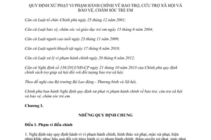 Nghị định 144/2013/NĐ-CP xử phạt vi phạm hành chính bảo trợ cứu trợ xã hội bảo vệ chăm sóc trẻ em