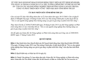 Quyết định 2670/QĐ-UBND 2013 Kế hoạch Đề án tái cơ cấu ngành nông nghiệp Bình Thuận