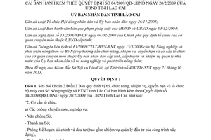 Quyết định 46/2013/QĐ-UBND chức năng tổ chức bộ máy Sở Nông nghiệp phât triển nông thôn Lào Cai