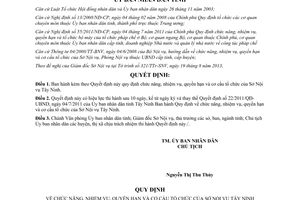 Quyết định 46/2013/QĐ-UBND chức năng nhiệm vụ quyền hạn cơ cấu tổ chức Sở Nội vụ Tây Ninh