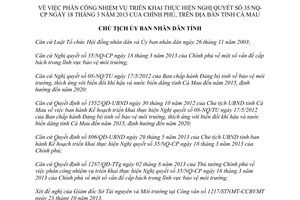 Quyết định 1597/QĐ-UBND năm 2013 phân công thực hiện Nghị quyết 35/NQ-CP  Cà Mau