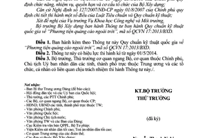 Thông tư 19/2013/TT-BXD Quy chuẩn kỹ thuật phương tiện quảng cáo ngoài trời