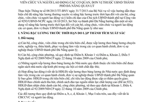 Hướng dẫn 1928/HD-SNV nâng bậc lương trước hạn cán bộ công viên chức người lao động Đà Nẵng 2013