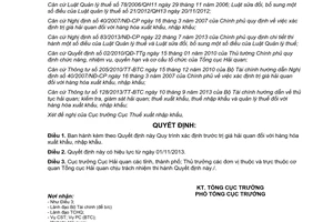 Quyết định 3537/QĐ-TCHQ 2013 quy trình xác định trước trị giá hải quan hàng hóa xuất nhập khẩu