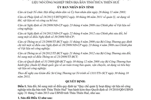 Quyết định 42/2013/QĐ-UBND sửa đổi Quy chế quản lý hoạt động vật liệu nổ công nghiệp Thừa Thiên Huế