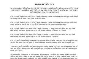 Thông tư liên tịch 28/2013/TTLT-BTNMT-BTC-BKHĐT quản lý sử dụng kinh phí cải thiện môi trường