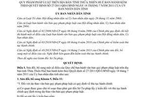 Quyết định 40/2013/QĐ-UBND ban hành văn bản quy phạm pháp luật Thừa Thiên Huế