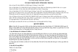 Quyết định 36/2013/QĐ-UBND sửa đổi chức năng nhiệm vụ cơ cấu Sở Khoa học Công nghệ Sóc Trăng