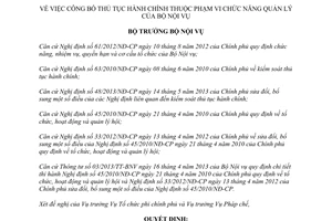 Quyết định 1110/QĐ-BNV năm 2013 công bố thủ tục hành chính quản lý