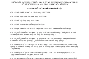 Quyết định 6098/QĐ-UBND năm 2013 phát triển sản xuất tiêu thụ Chè an toàn Hà Nội 2016 2020