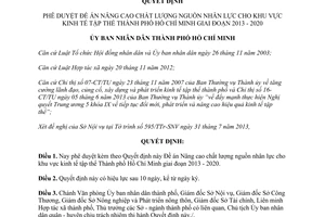 Quyết định 43/2013/QĐ-UBND 2013 Nâng cao chất lượng nhân lực kinh tế tập thể Hồ Chí Minh