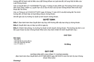 Quyết định 617/QĐ-UBCK năm 2013 Quy chế Hướng dẫn xếp loại công ty chứng khoán