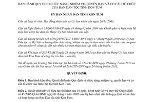 Quyết định 42/2013/QĐ-UBND chức năng nhiệm vụ quyền hạn cơ cấu Ban Dân tộc Kon Tum