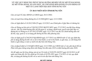 Quyết định 13/2013/QĐ-UBND phí sử dụng đường bộ xe mô tô Hưng Yên