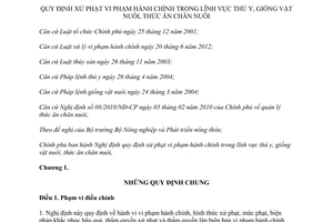 Nghị định 119/2013/NĐ-CP xử phạt vi phạm hành chính thú y giống vật nuôi thức ăn chăn nuôi