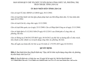 Quyết định 44/2013/QĐ-UBND Quy chế tổ chức tuyển dụng công chức xã Lào Cai