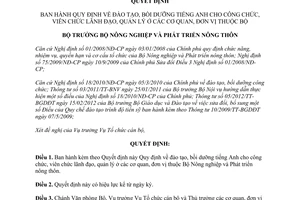Quyết định 2341/QĐ-BNN-TCCB 2013 đào tạo bồi dưỡng tiếng Anh cho công viên chức lãnh đạo quản lý