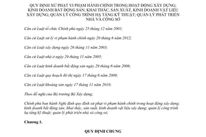 Nghị định 121/2013/NĐ-CP xử phạt vi phạm hành chính xây dựng kinh doanh bất động sản nhà