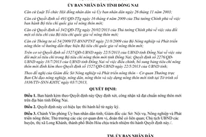 Quyết định 3254/QĐ-UBND năm 2013 Quy định xét công nhận xã đạt chuẩn nông thôn mới Đồng Nai