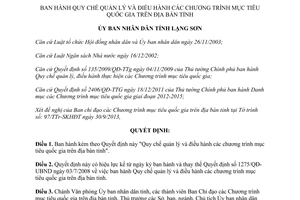 Quyết định 1502/QĐ-UBND Quy chế quản lý điều hành chương trình mục tiêu quốc Lạng Sơn