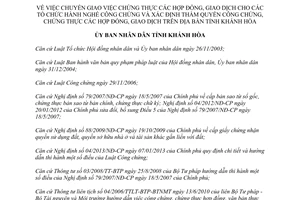 Quyết định 21/2013/QĐ-UBND chuyển giao chứng thực hợp đồng giao dịch xác định thẩm quyền