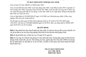 Quyết định 2777/2013/QĐ-UBND thủ tục đầu tư trực tiếp khu công nghiệp khu kinh tế Quảng Ninh