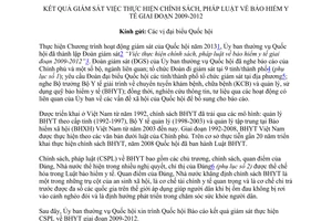 Báo cáo 525/BC-UBTVQH13 2013 giám sát chính sách pháp luật bảo hiểm y tế 2009 2012