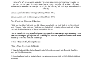 Nghị định 125/2013/NĐ-CP sửa đổi Nghị định 58/2009/NĐ-CP hướng dẫn Luật thi hành án dân sự