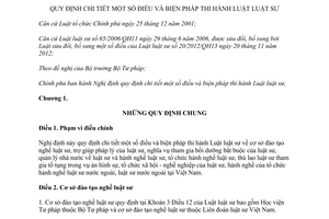 Nghị định 123/2013/NĐ-CP hướng dẫn và biện pháp thi hành Luật luật sư